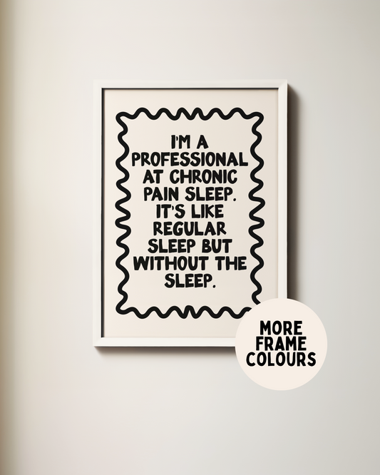 WISDOM & WONDER DESIGNS X POTS UK | Framed | I'm A Professional | Black & Cream | Wall Art Print