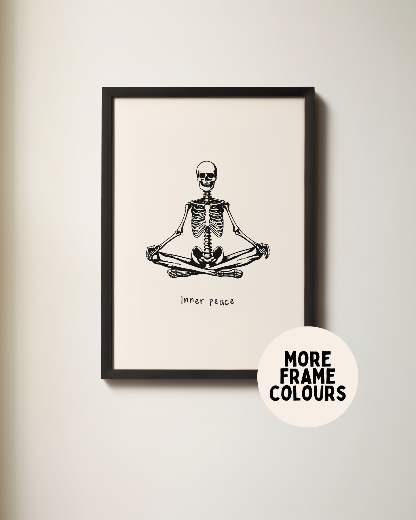 Framed | Inner Peace | Black and Cream | Art Print