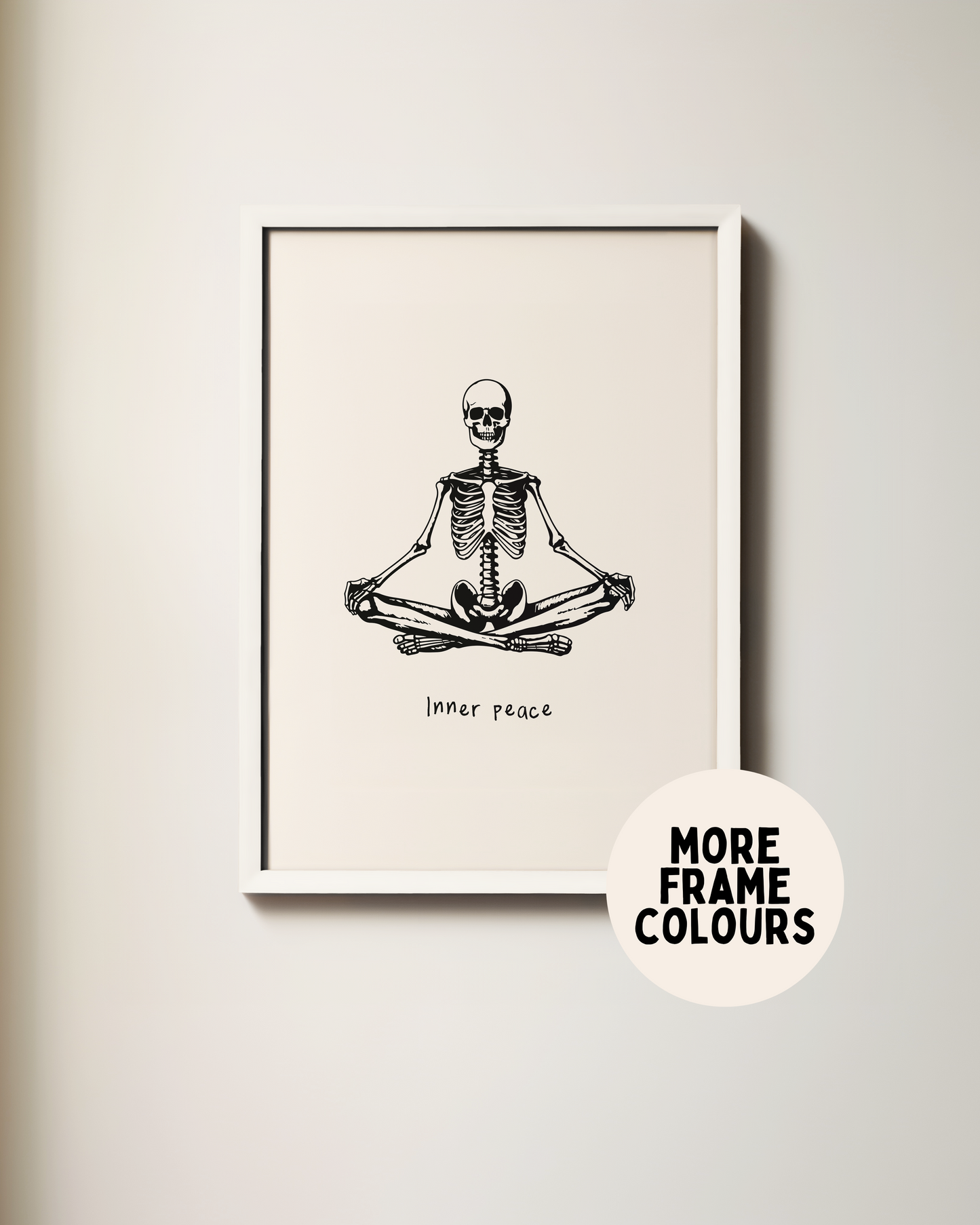 Framed | Inner Peace | Black and Cream | Art Print