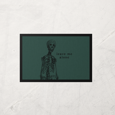 Please Leave Me Alone | Black and Forest Green | Indoor Door Mat