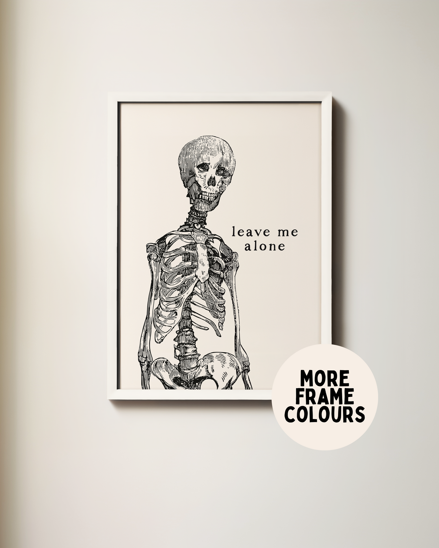 Leave Me Alone | Black & Cream | Art Print