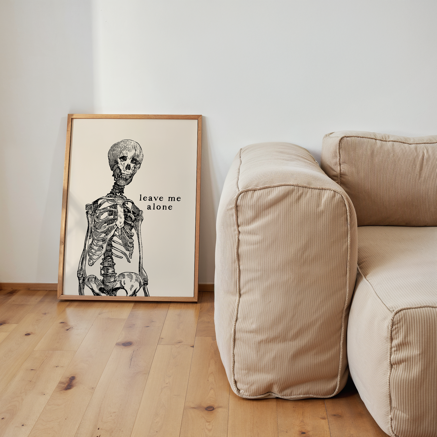 Leave Me Alone | Black & Cream | Art Print