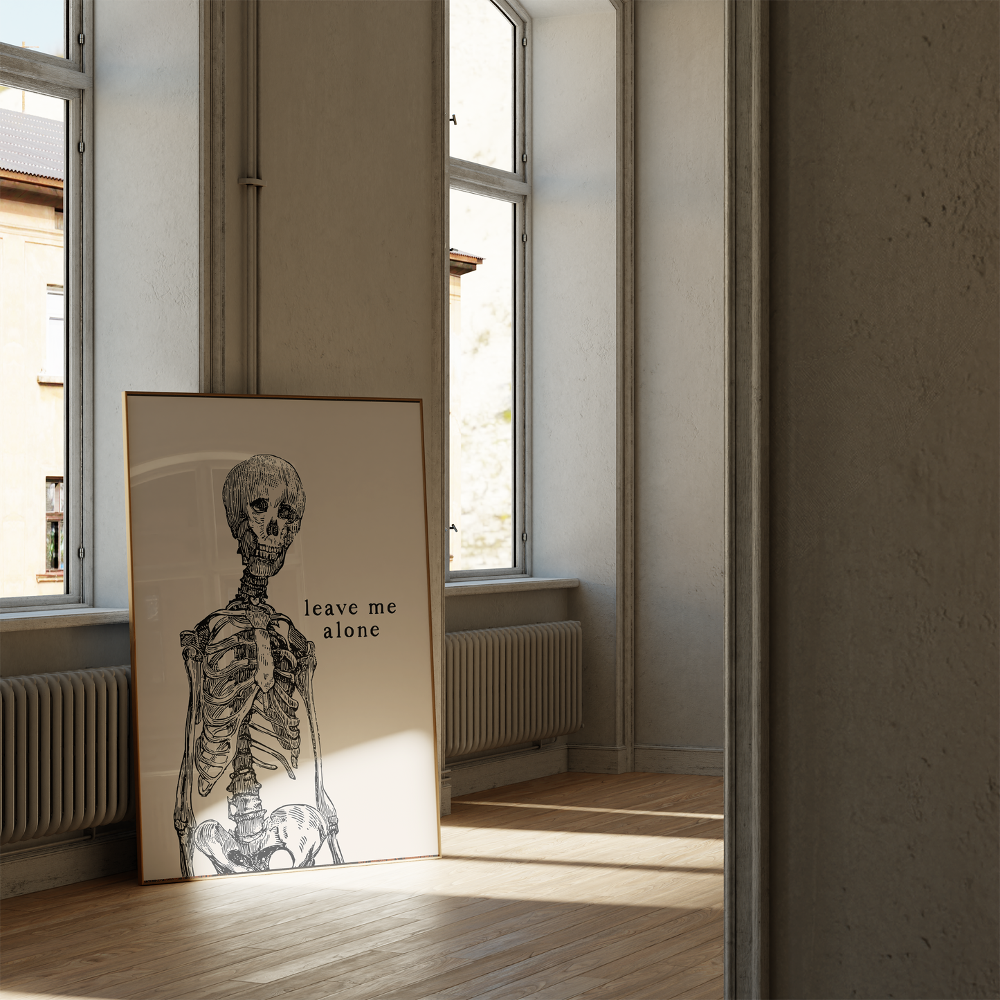 Leave Me Alone | Black & Cream | Art Print