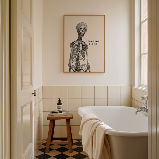 Leave Me Alone | Black & Cream | Art Print