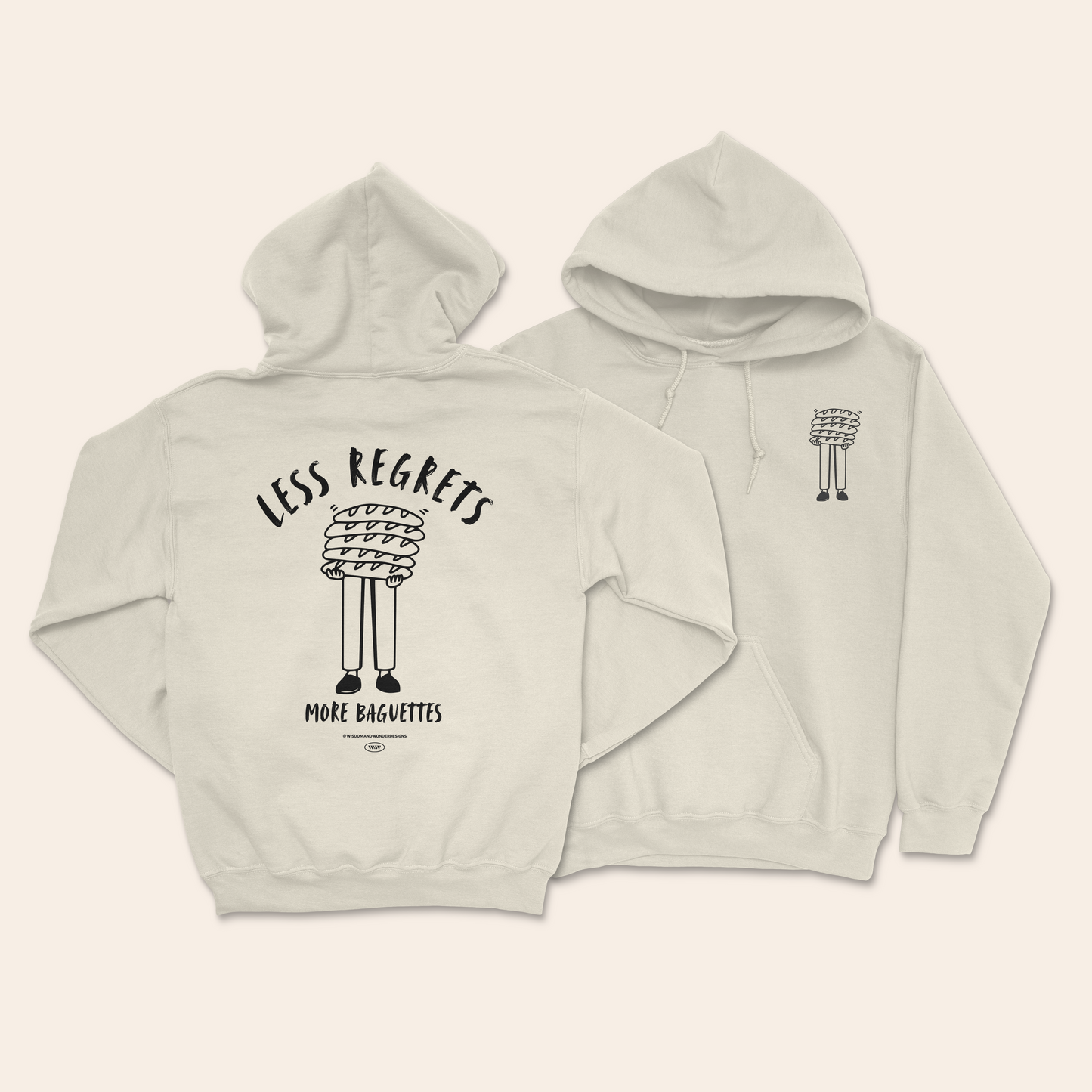 Less Regrets More Baguettes | Unisex Hoodie