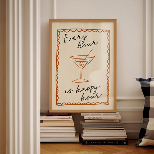 Lustre / A5 Print | Every Hour Is Happy Hour | Rust and Cream | Art Print | Wisdom and Wonder Designs