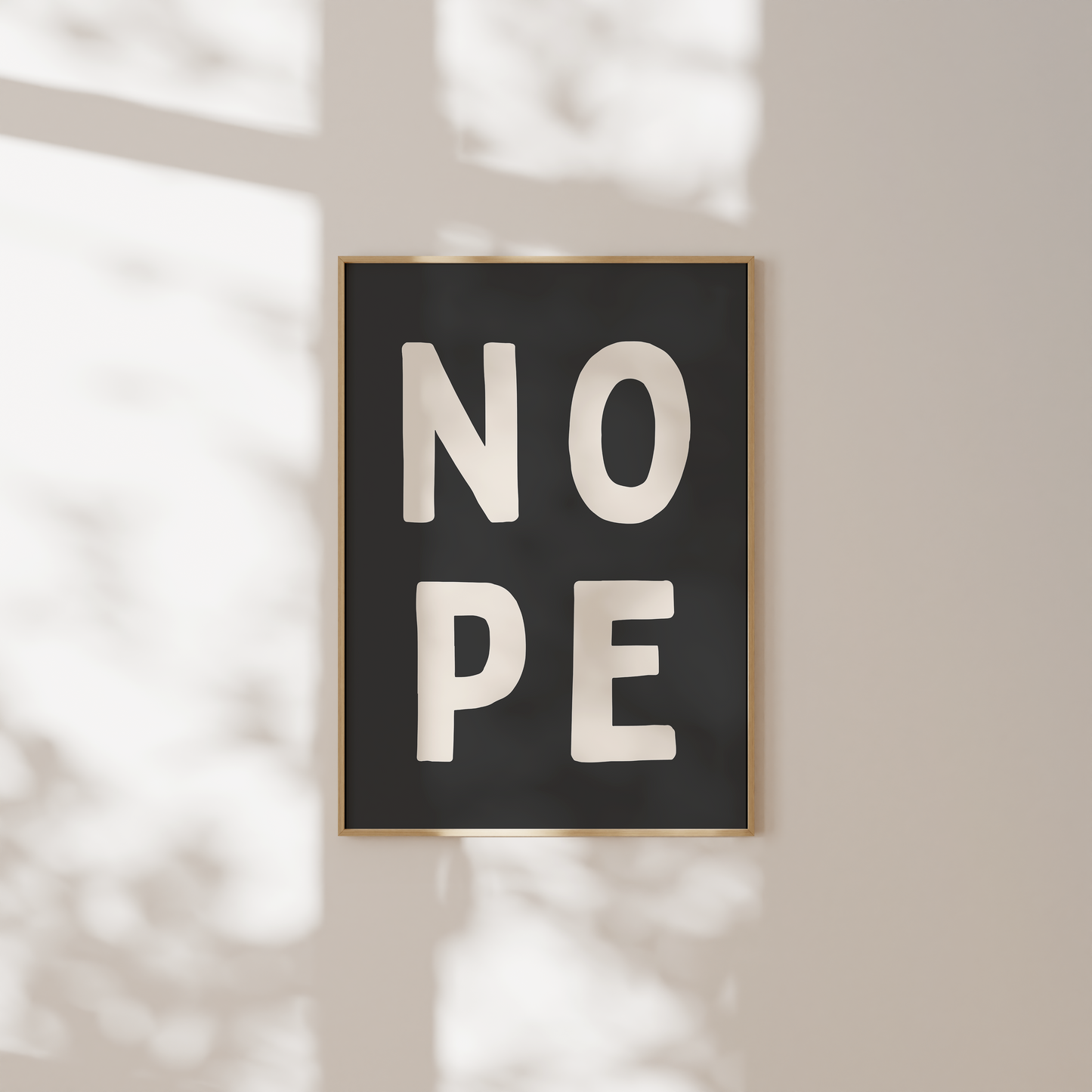 Nope | Cream & Charcoal | Art Print