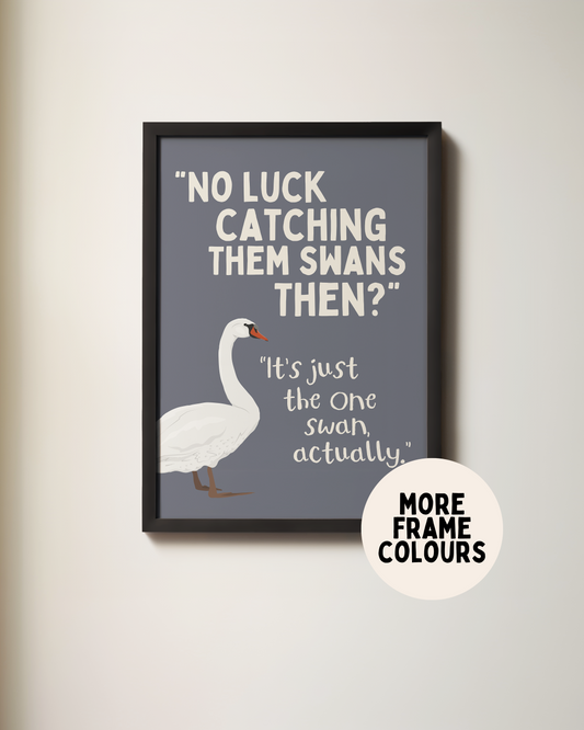 Framed | No Luck Catching Them Swans Then? | Art Print