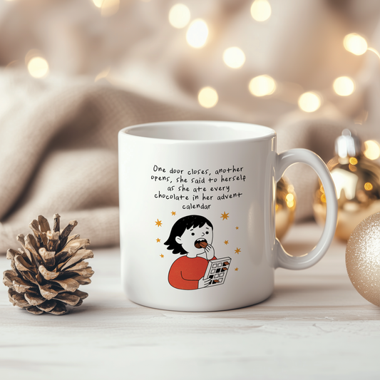 One Door Closes, Another Door Opens | Ceramic Christmas Mug