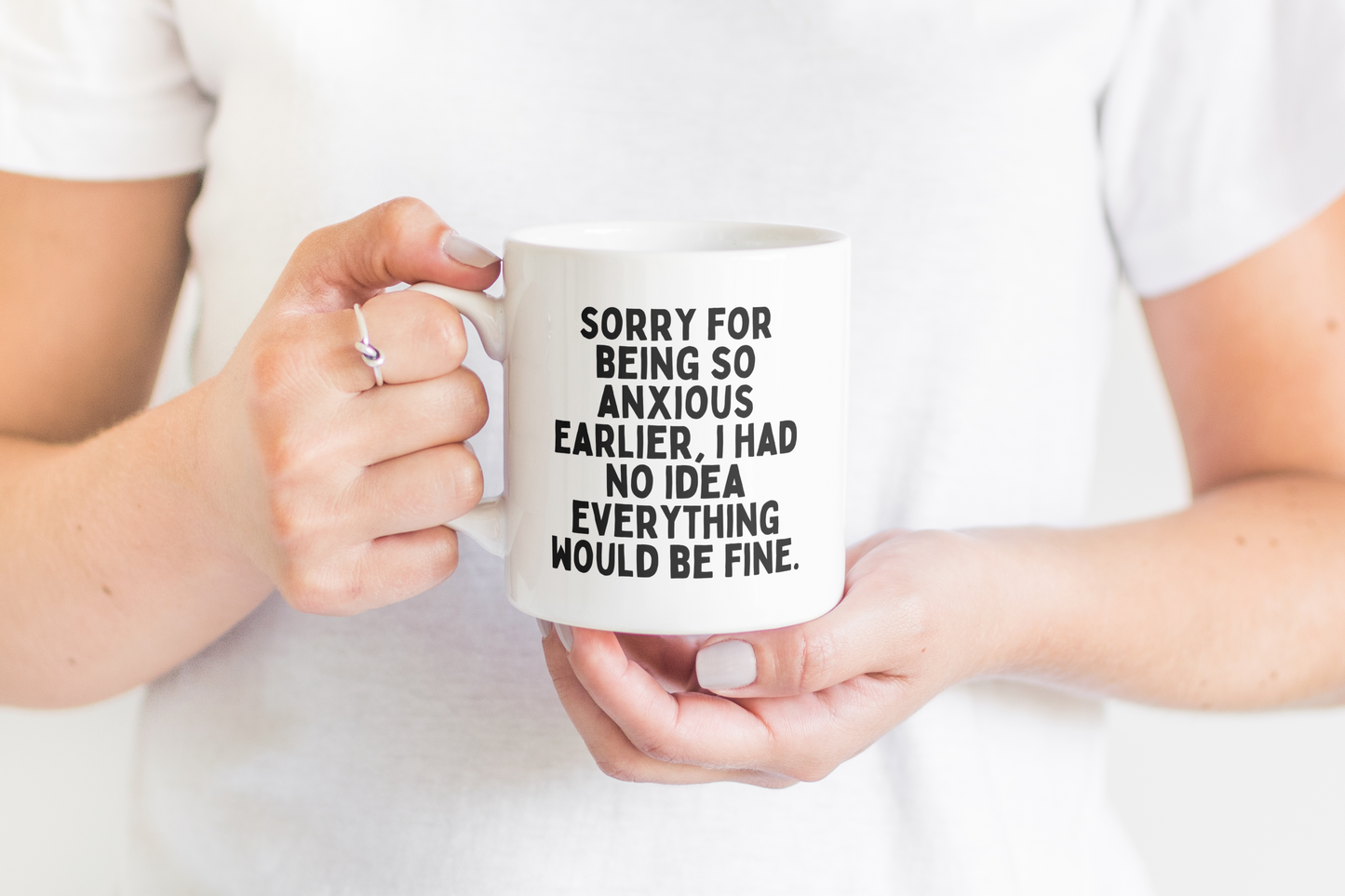 Ceramic / White Mugs | Sorry For Being So Anxious Earlier | Black | Ceramic Mug | Wisdom and Wonder Designs