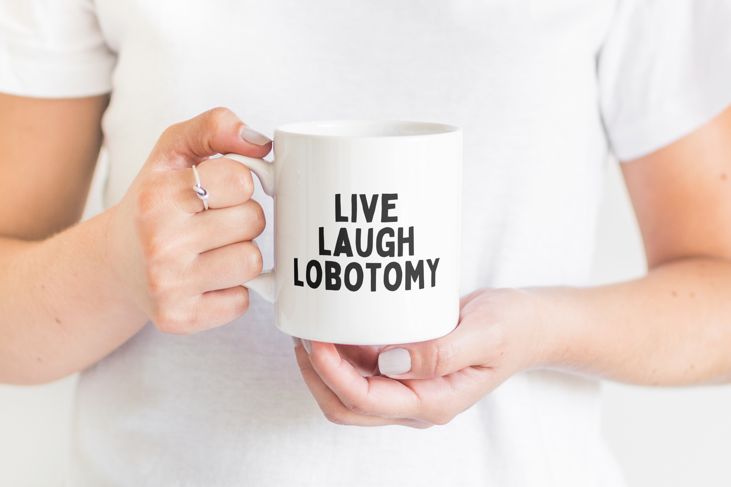 Ceramic / White Mugs | Live Laugh Lobotomy | Black | Ceramic Mug | Wisdom and Wonder Designs
