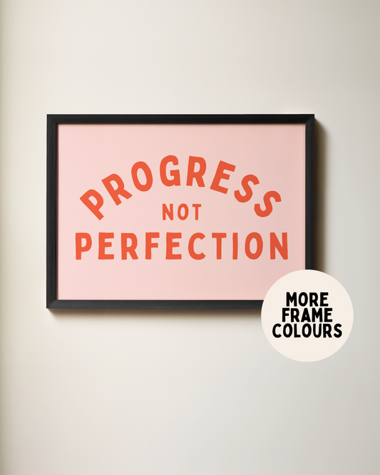 Framed | Progress Not Perfection | Lobster & Milkshake | Wall Art Print