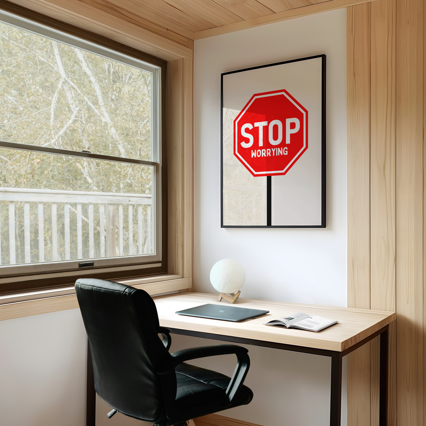Digital Download | Stop Worrying | Red and Cream