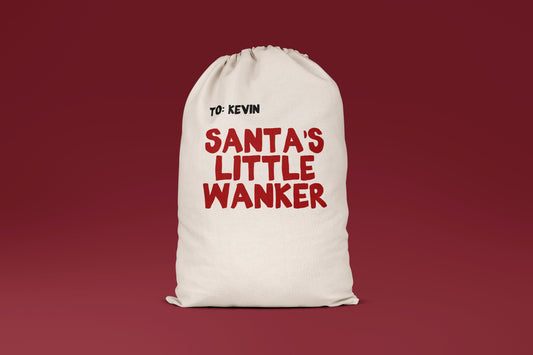 Santa's Little Wanker | Personalised | Premium Cotton Christmas Sack