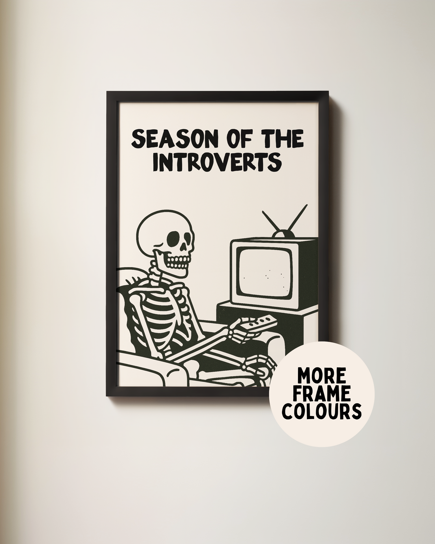 Season Of The Introverts | Black & Cream | Art Print