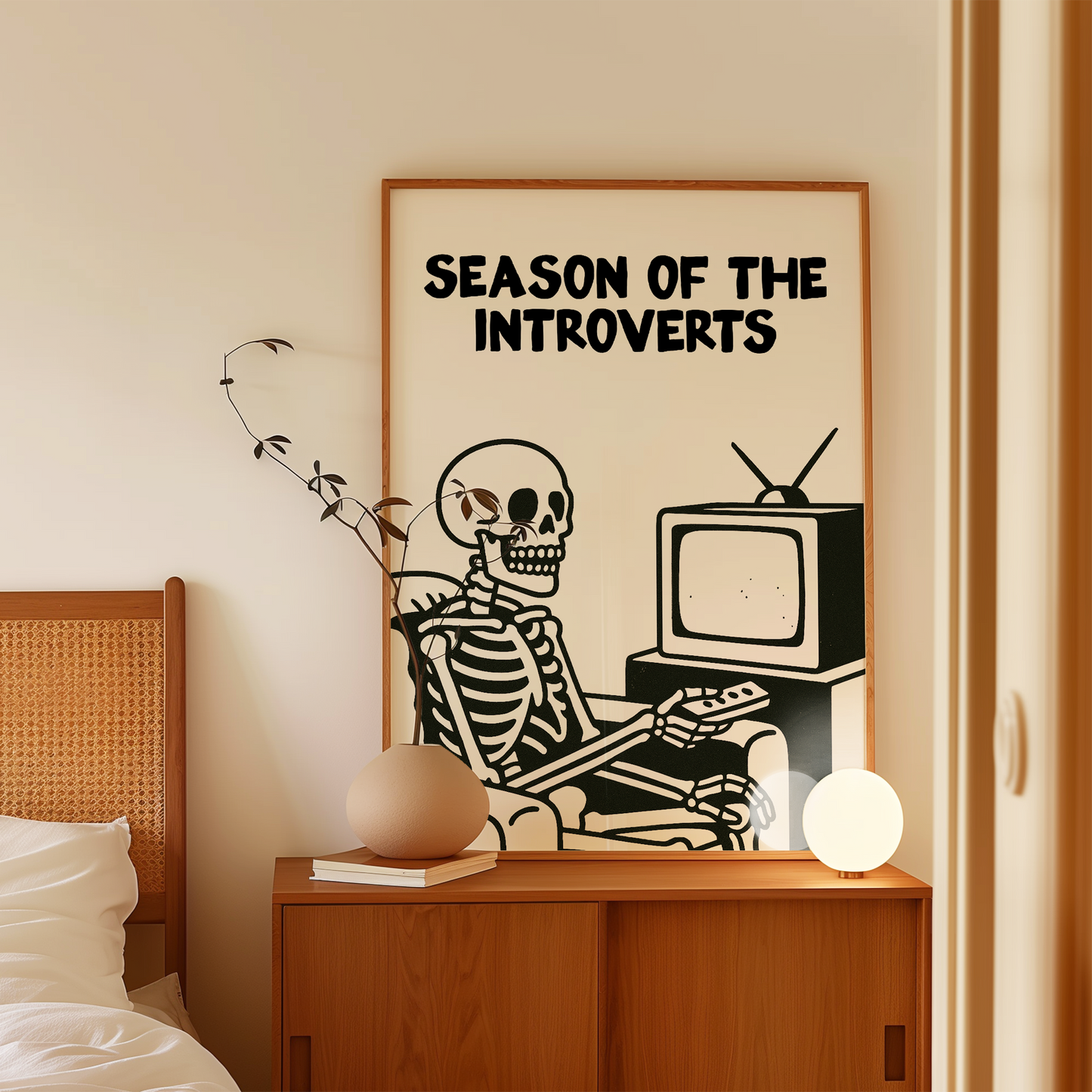 Season Of The Introverts | Black & Cream | Art Print