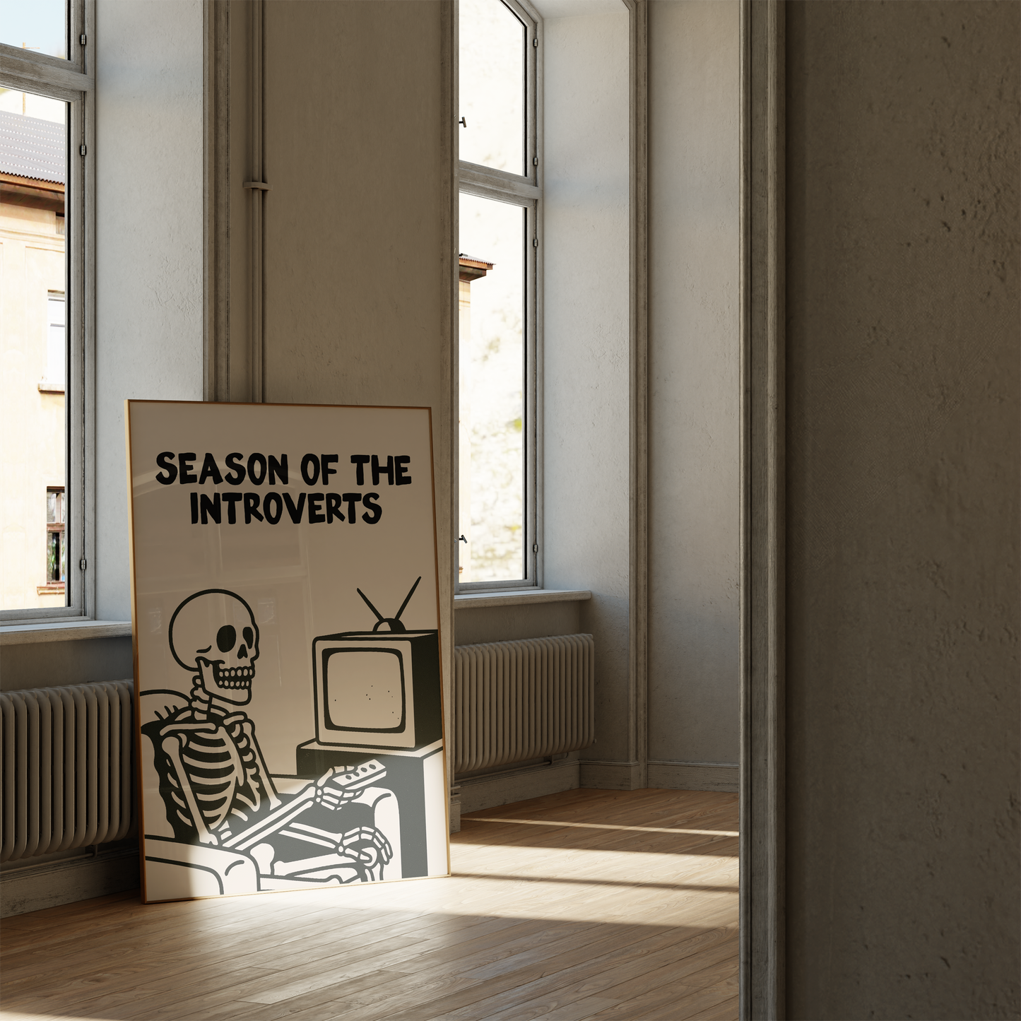 Season Of The Introverts | Black & Cream | Art Print