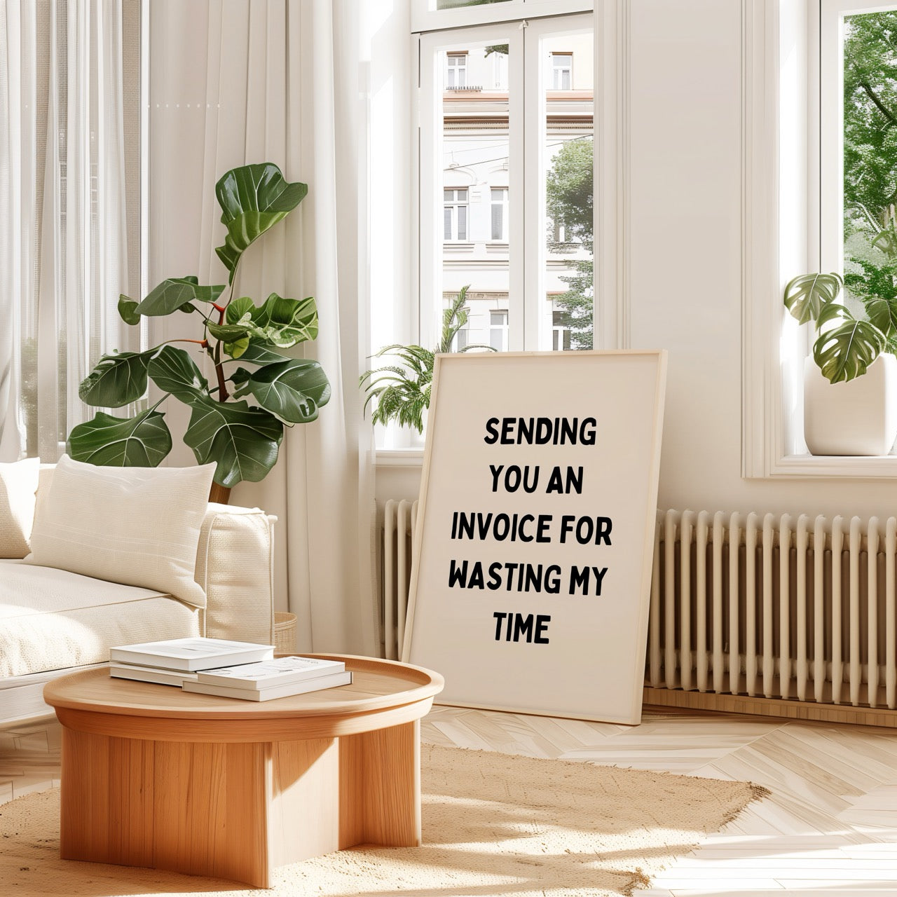 Sending You An Invoice For Wasting My Time | Black & Cream | Art Print