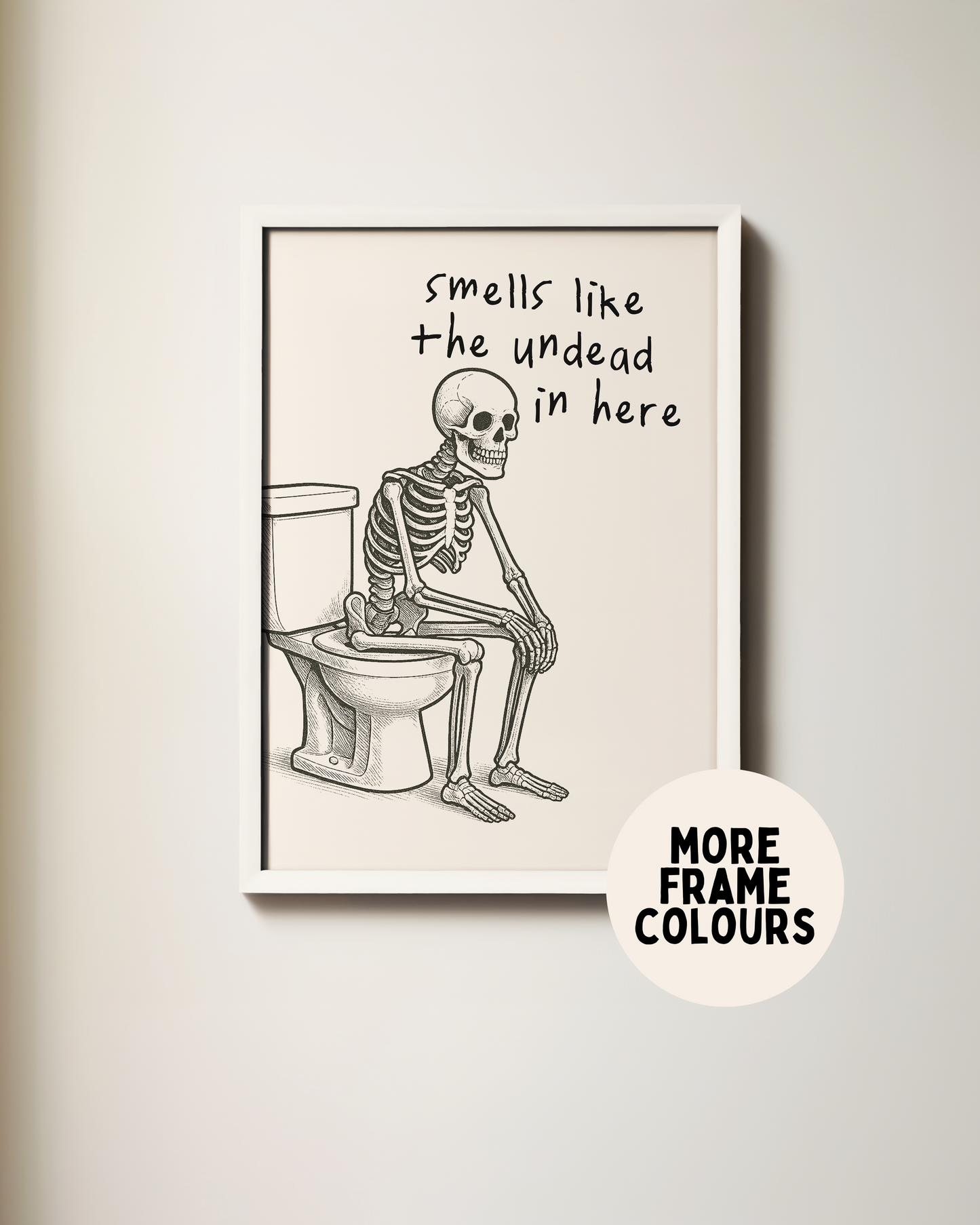 Smells Like The Undead In Here | Black & Cream | Art Print