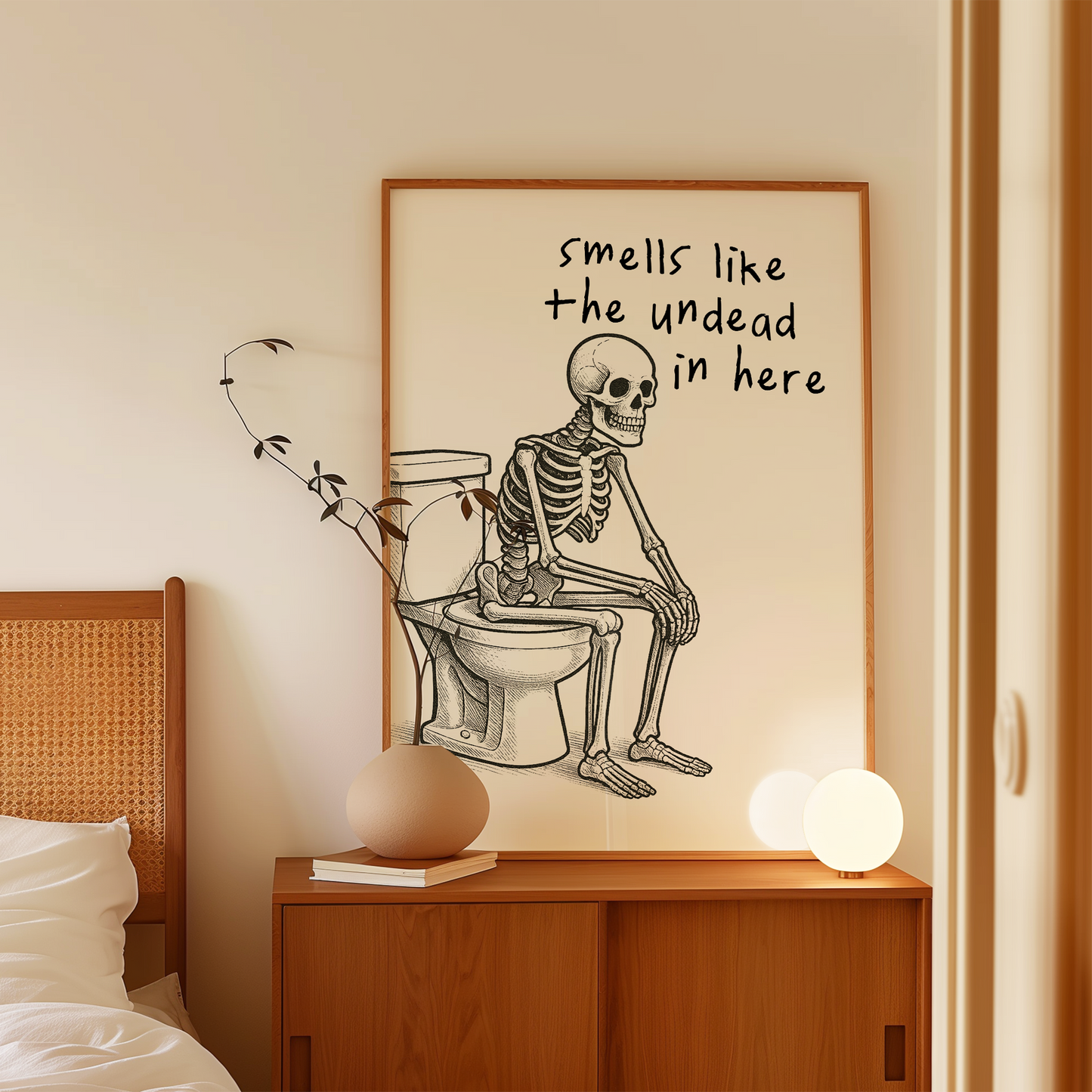 Smells Like The Undead In Here | Black & Cream | Art Print