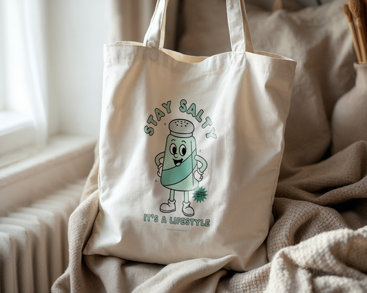 WISDOM & WONDER DESIGNS X POTS UK | Stay Salty | Cotton Tote Bag