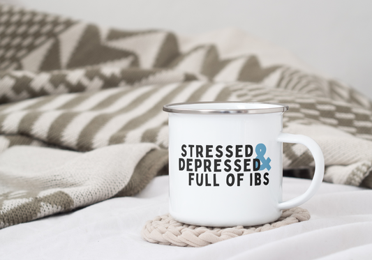 Stressed, Depressed & Full Of IBS | Enamel Mug