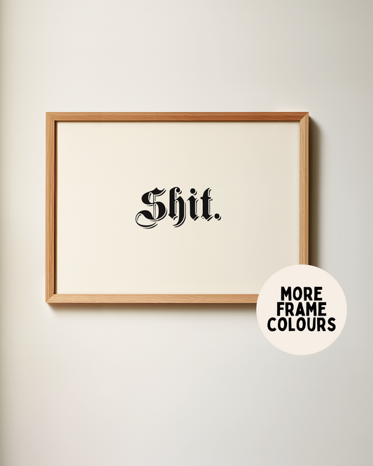 Framed | Shit | Landscape | Black and Cream | Art Print