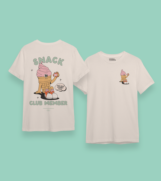 Snack Club Member | Back Design | Organic Unisex T Shirt