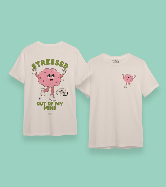 Stressed Out Of My Mind | Back Design | Organic Unisex T Shirt