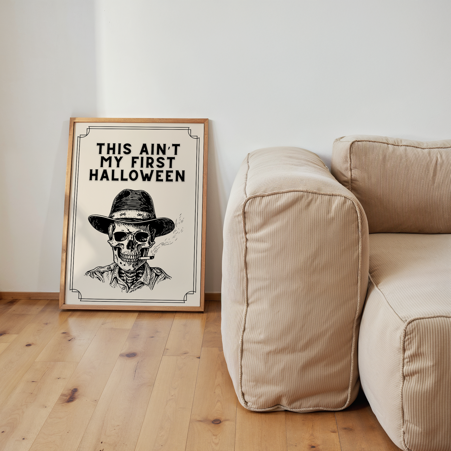 This Ain't My First Halloween | Black and Cream | Art Print