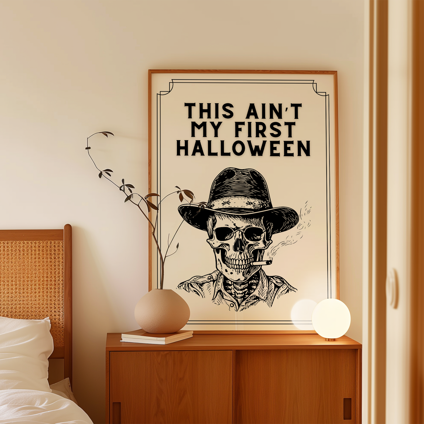 This Ain't My First Halloween | Black and Cream | Art Print