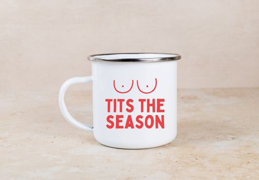 Tits The Season | Enamel Christmas Mug