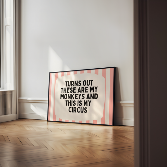 Turns Out There Are My Monkeys | Peach and Cream | Art Print