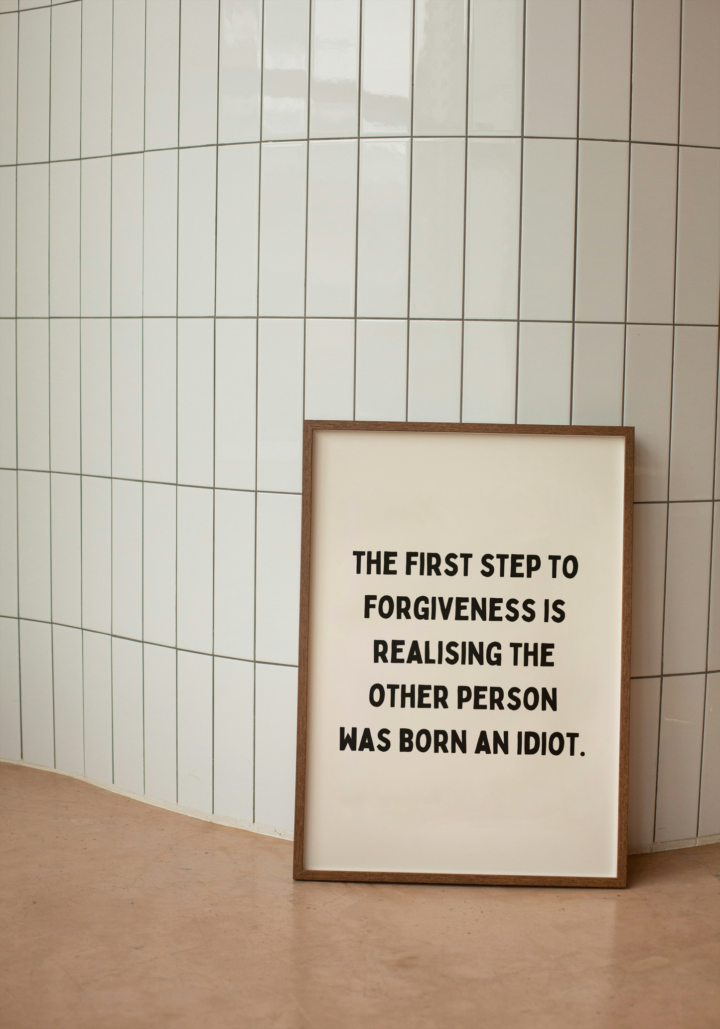 The First Step To Forgiveness | Black and Cream | Art Print