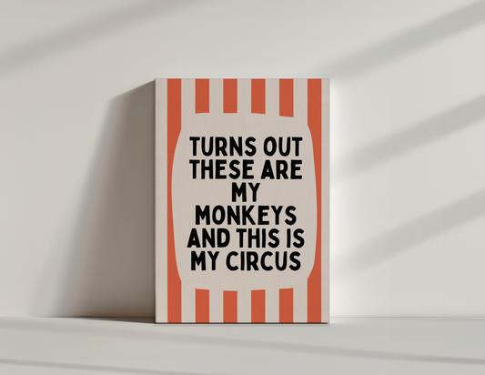 Turns Out These Are My Monkeys | Coral and Cream | Canvas