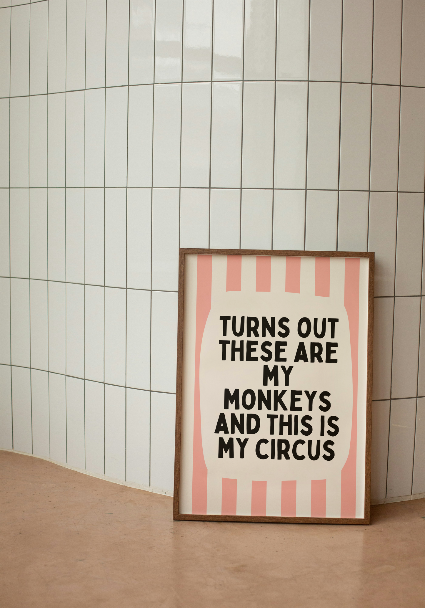 Turns Out These Are My Monkeys And This Is My Circus | Peach and Cream | Wall Art Print