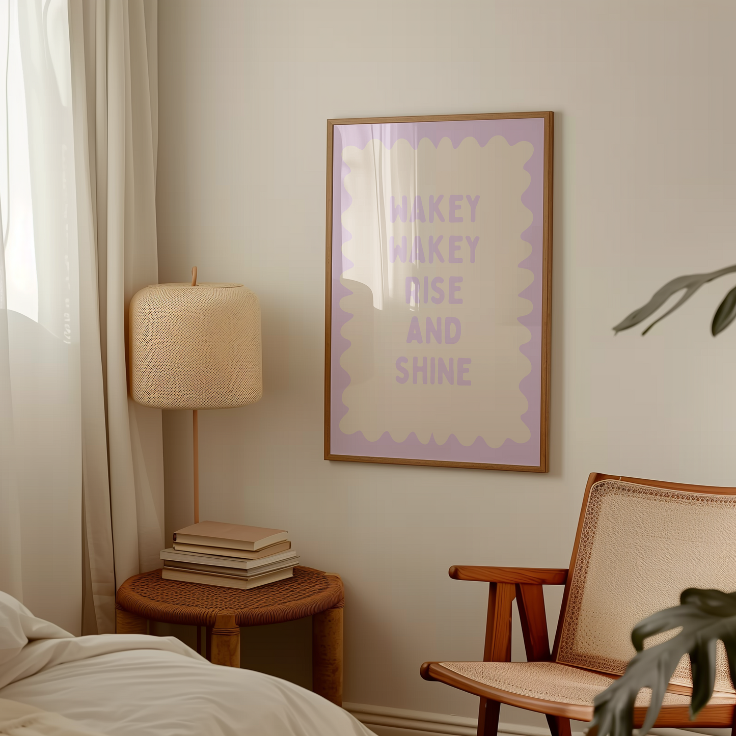 Wakey Wakey Rise and Shine | Lilac and Cream | Art Print