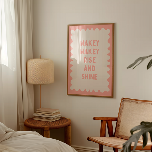Wakey Wakey Rise and Shine | Peach and Cream | Art Print