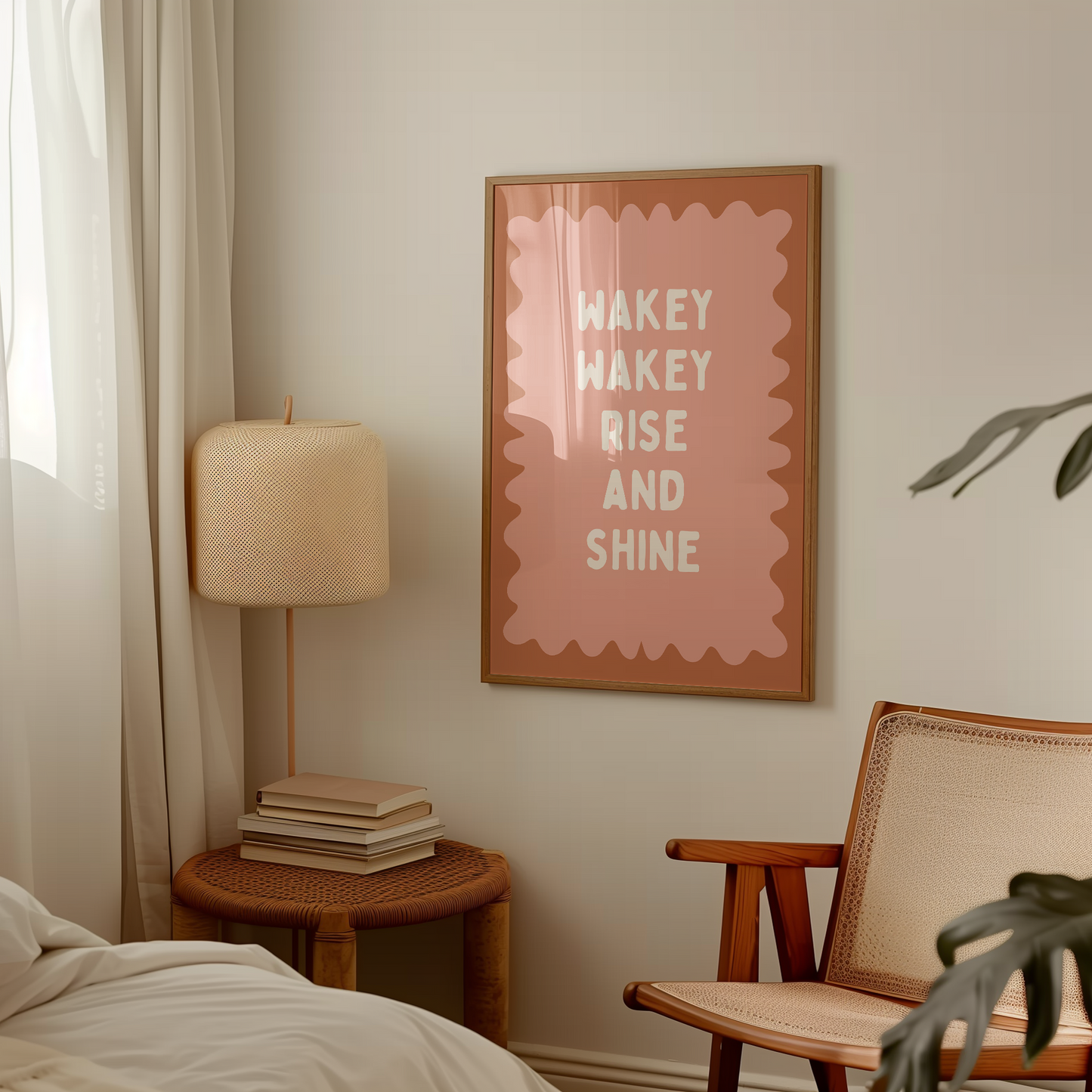 Wakey Wakey Rise and Shine | Tan, Peach and Cream | Art Print