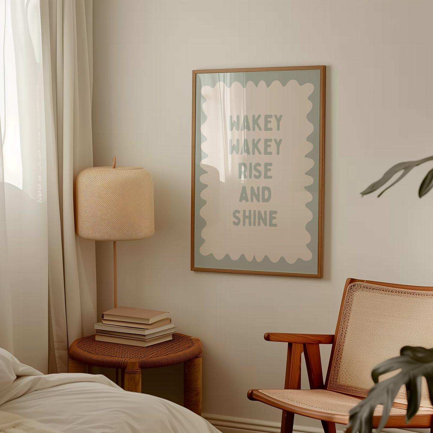 Wakey Wakey Rise and Shine | Tranquil Green and Cream | Art Print