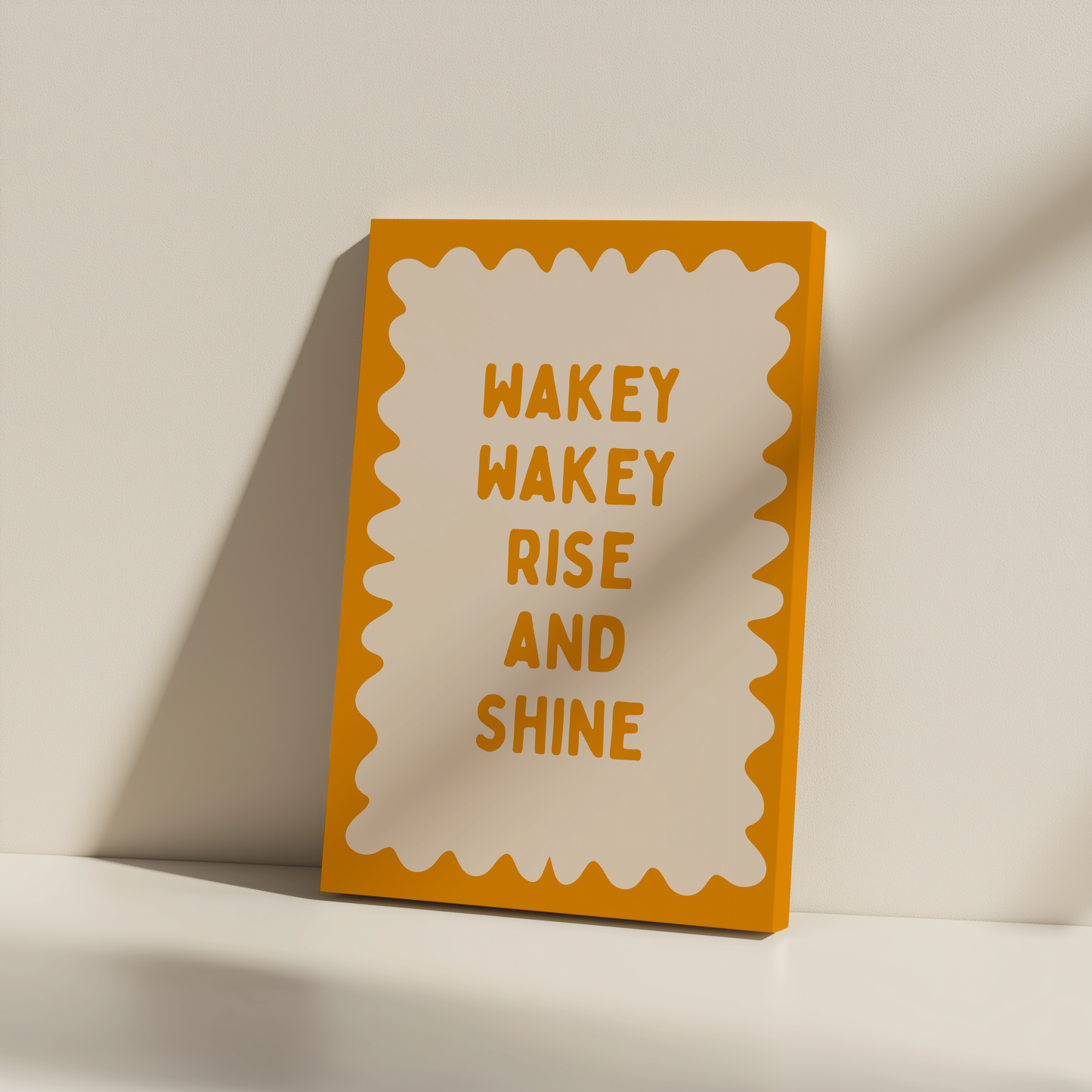 Wakey Wakey Rise & Shine | Mustard and Cream | Canvas