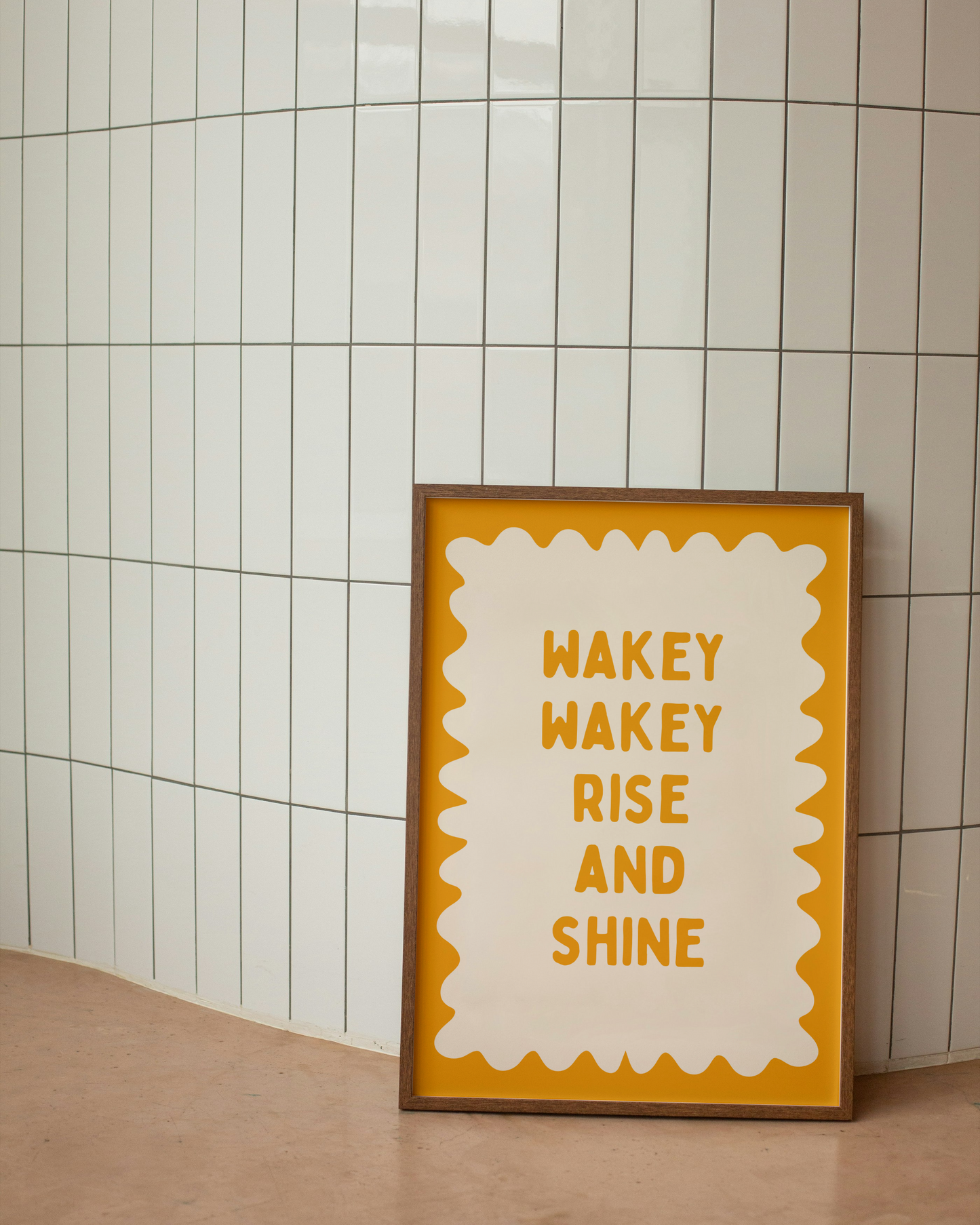 Wakey Wakey Rise and Shine | Mustard and Cream | Art Print