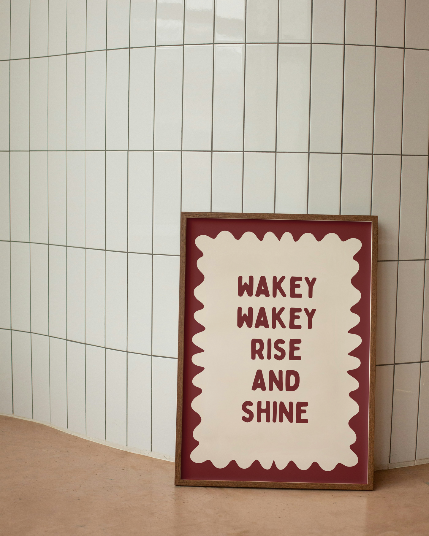 Wakey Wakey Rise and Shine | Plum and Cream | Art Print