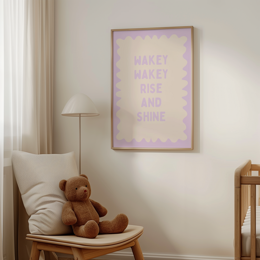 Wakey Wakey Rise and Shine | Lilac and Cream | Art Print