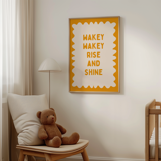 Wakey Wakey Rise and Shine | Mustard and Cream | Art Print