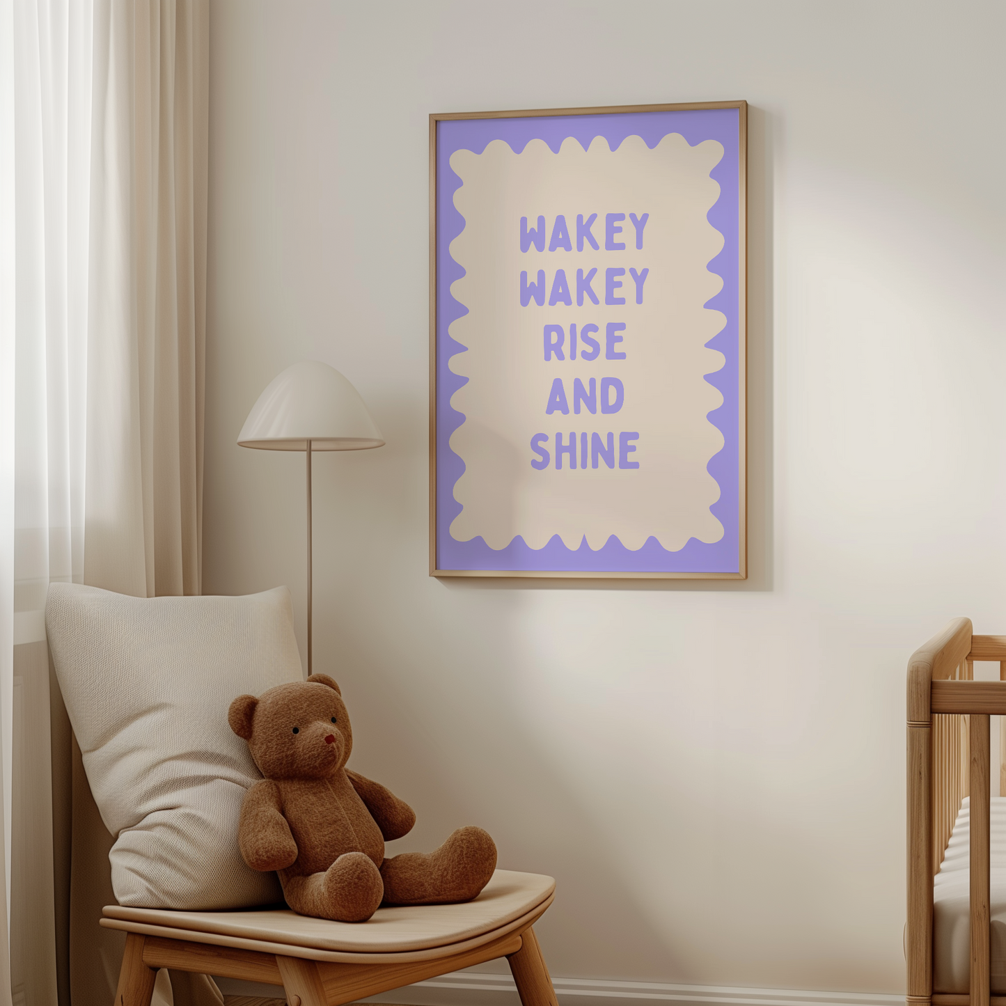 Wakey Wakey Rise and Shine | Periwinkle and Cream | Art Print