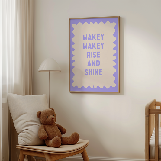 Wakey Wakey Rise and Shine | Periwinkle and Cream | Art Print