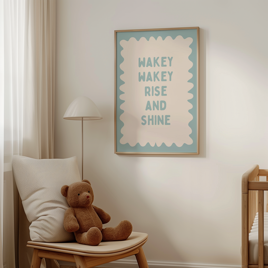 Wakey Wakey Rise and Shine | Seafoam and Cream | Art Print