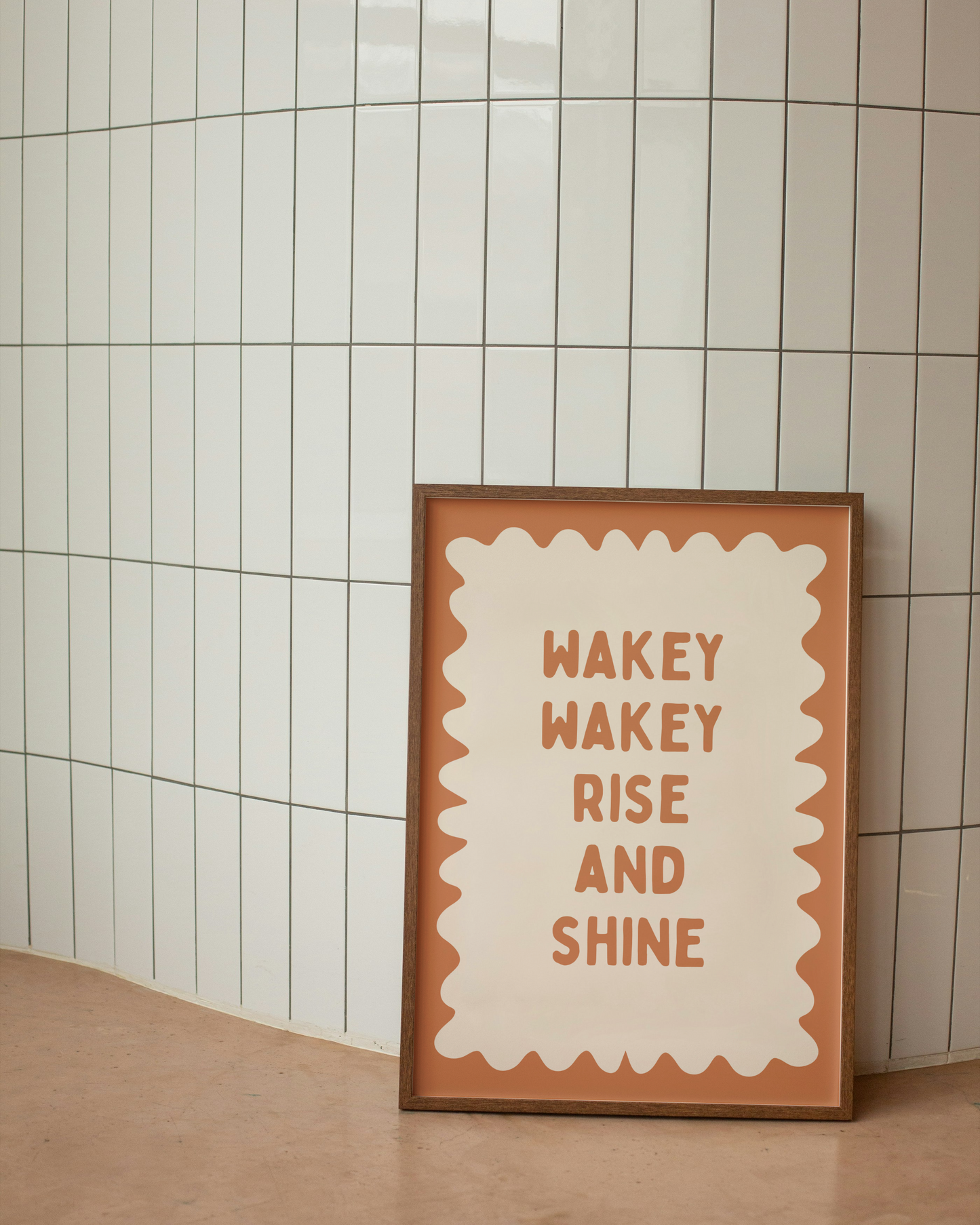 Wakey Wakey Rise and Shine | Tan and Cream | Art Print