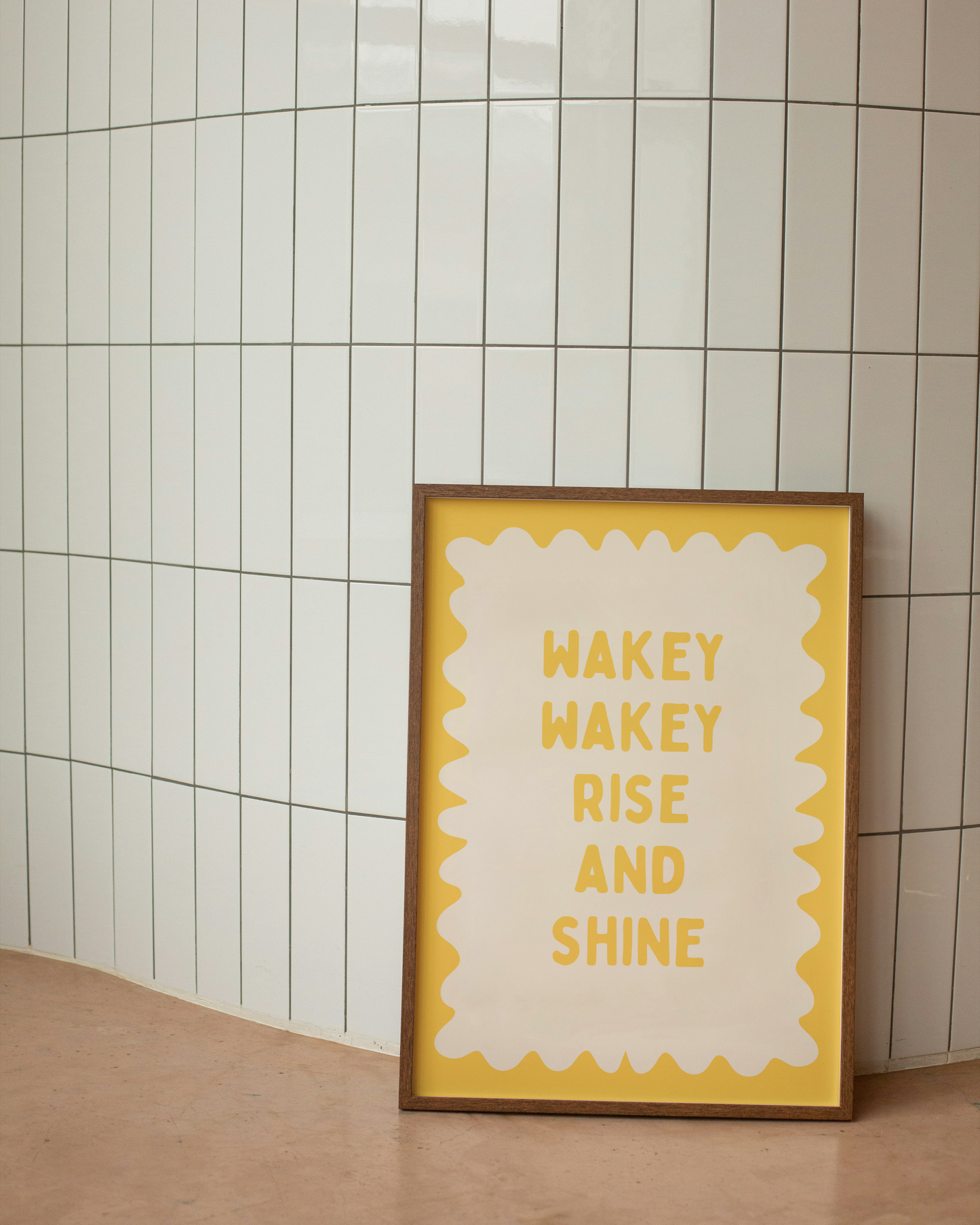 Wakey Wakey Rise and Shine | Yellow and Cream | Art Print